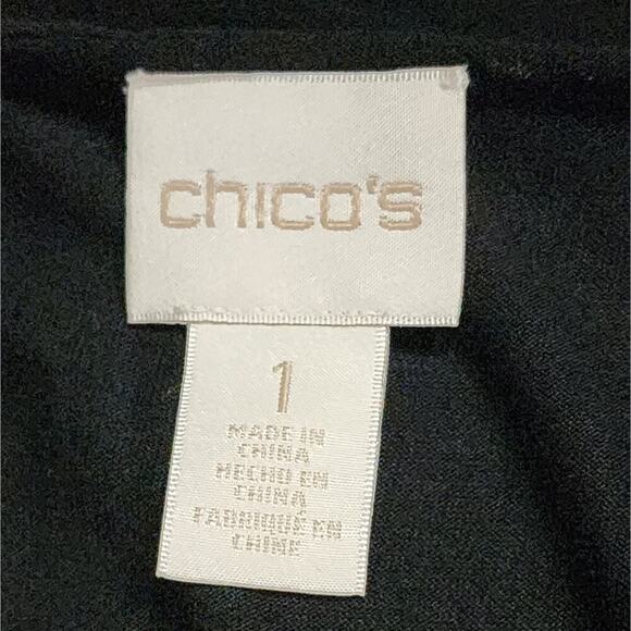 Chico's‎ black cold shoulder layered tunic size 1 medium - Picture 6 of 6